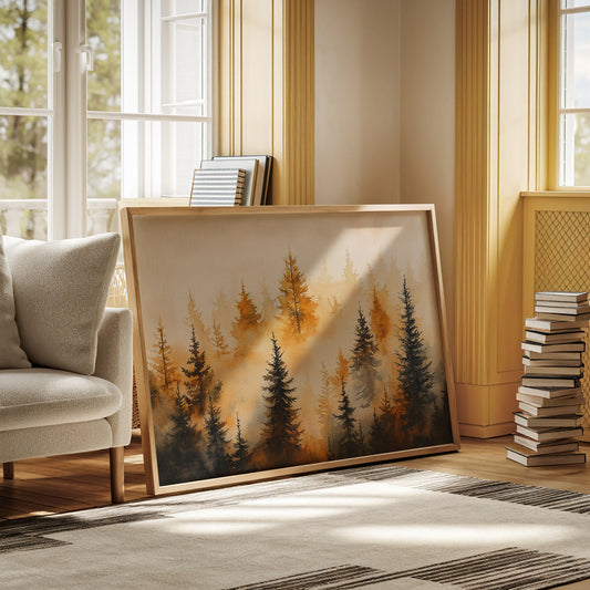 Evergreens Dance In Golden Light