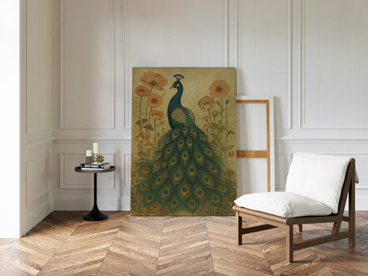 Garden Stillness with a Peacock's Gaze