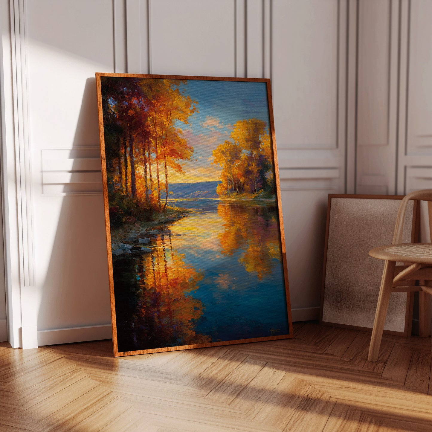 Golden Reflections on Calm Waters
