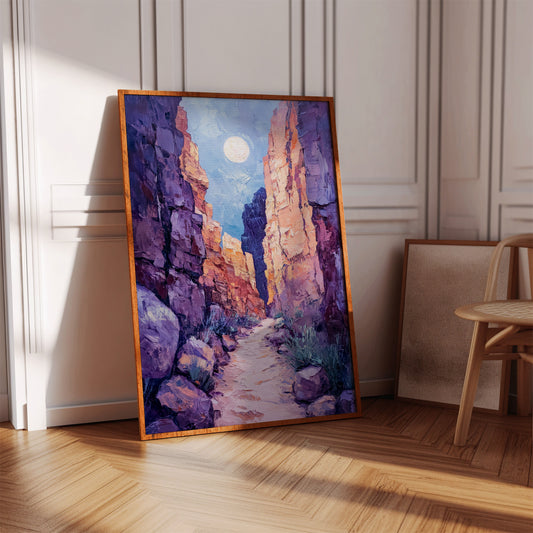 Moonrise Trail Through Painted Canyons