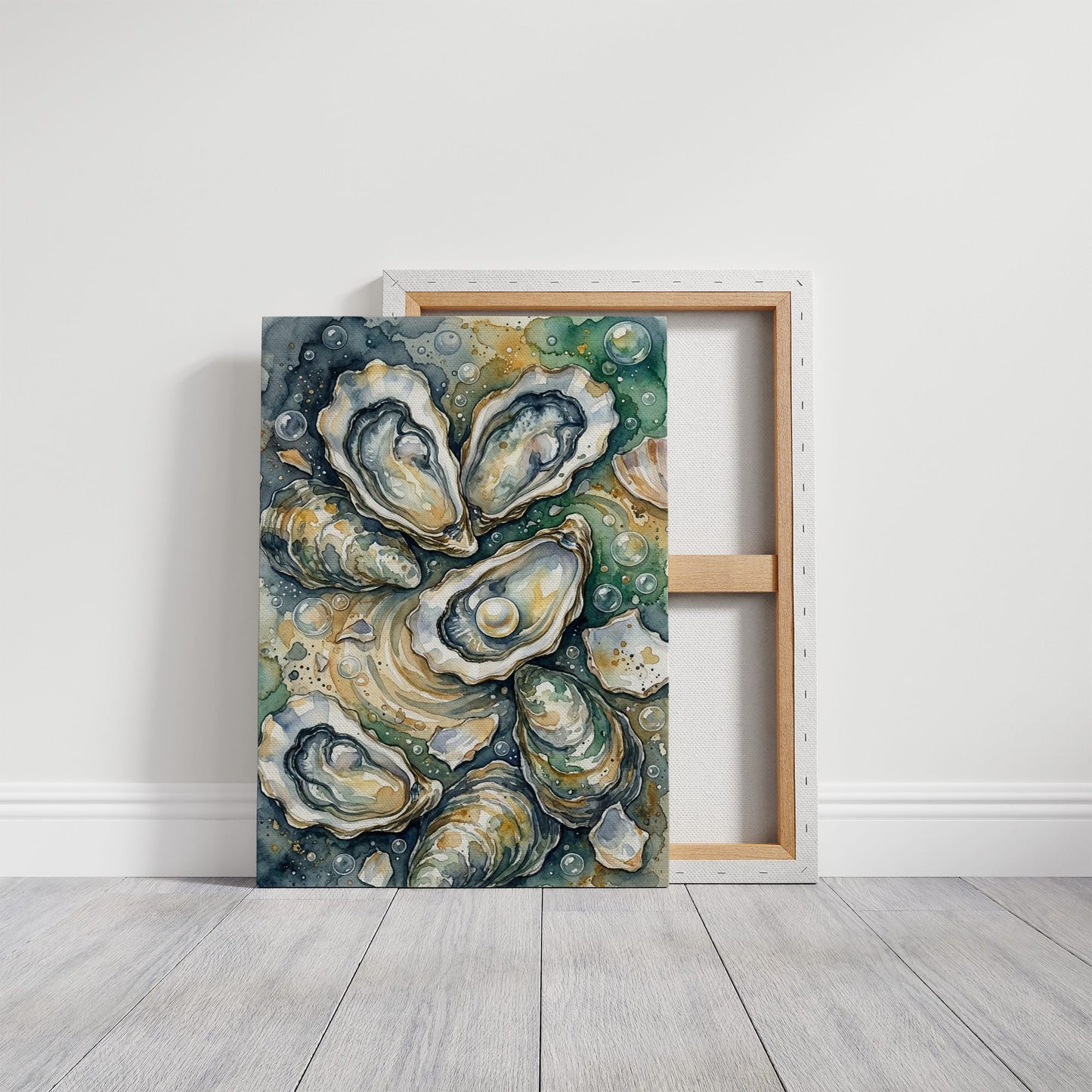Oyster Bed: Watercolor Pearl Study