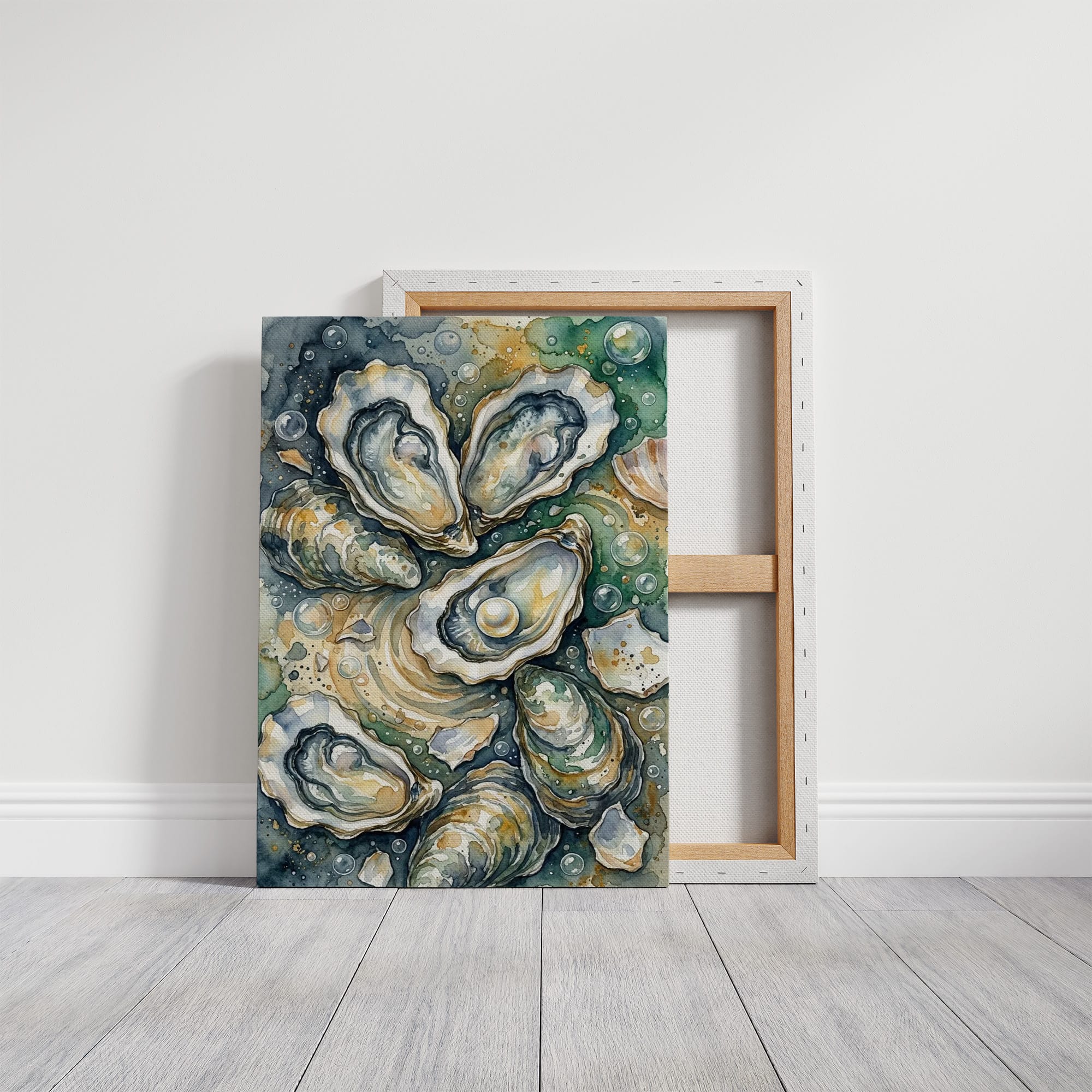 Oyster Bed: Watercolor Pearl Study