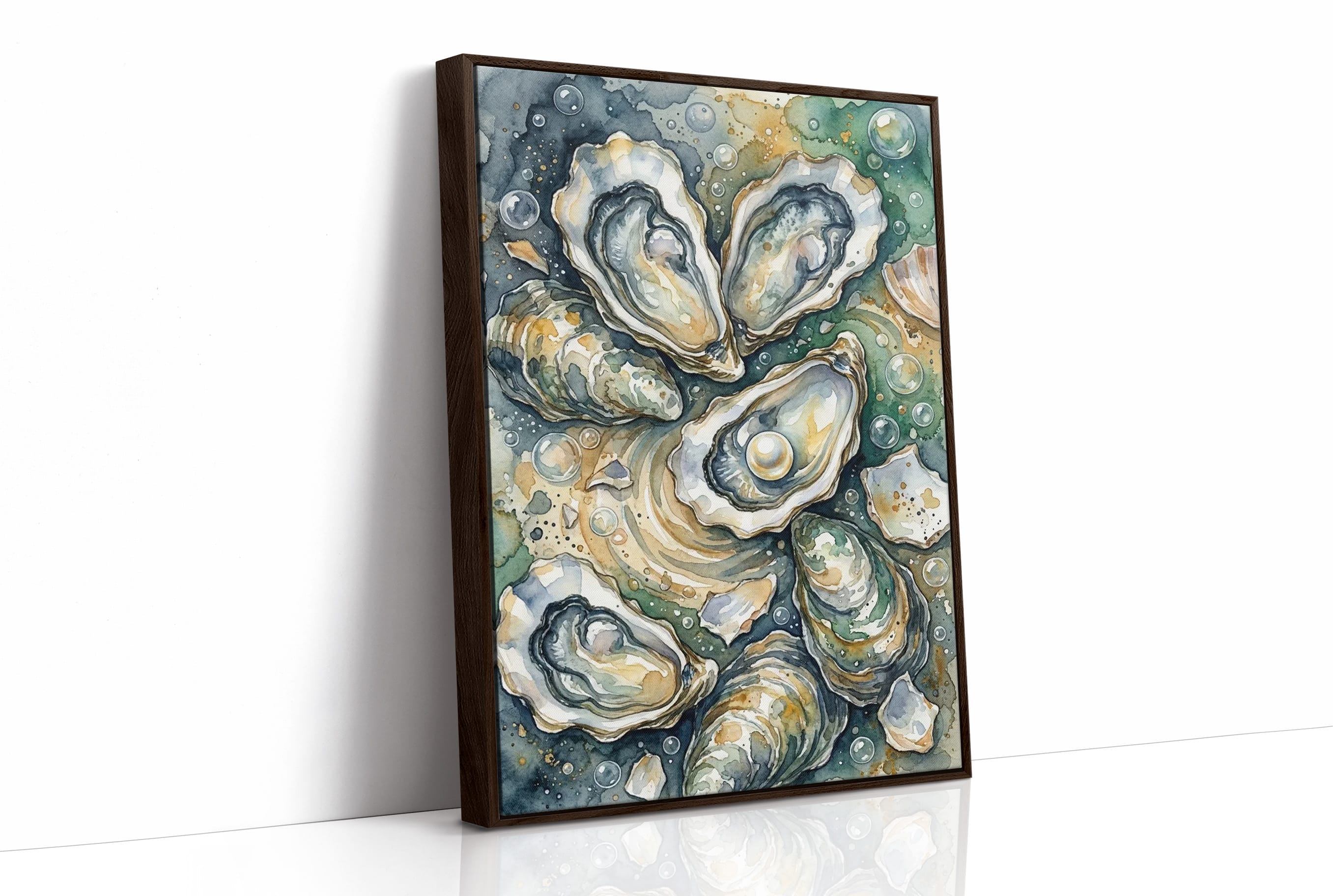 Oyster Bed: Watercolor Pearl Study
