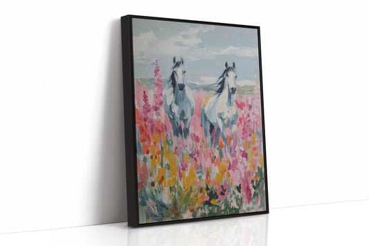 Wild Horses Dance Through Wildflowers