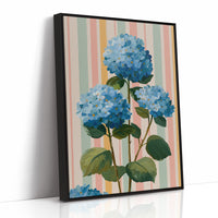 Blue Hydrangeas on a Happy Wall
