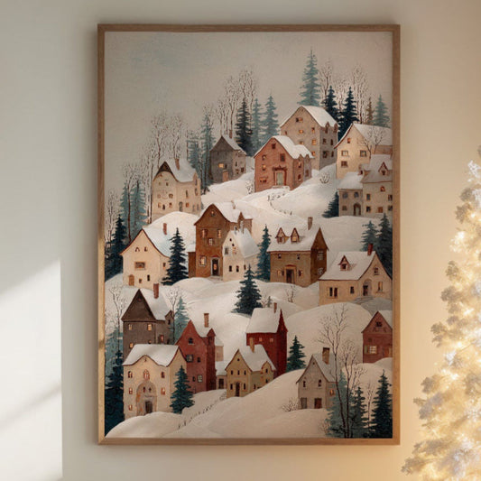Snow Blankets The Hillside Village