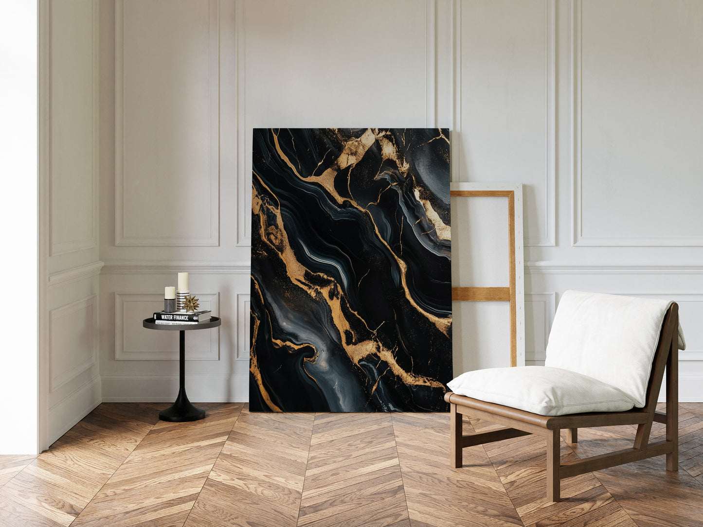 Black Marble Blaze with Liquid Gold