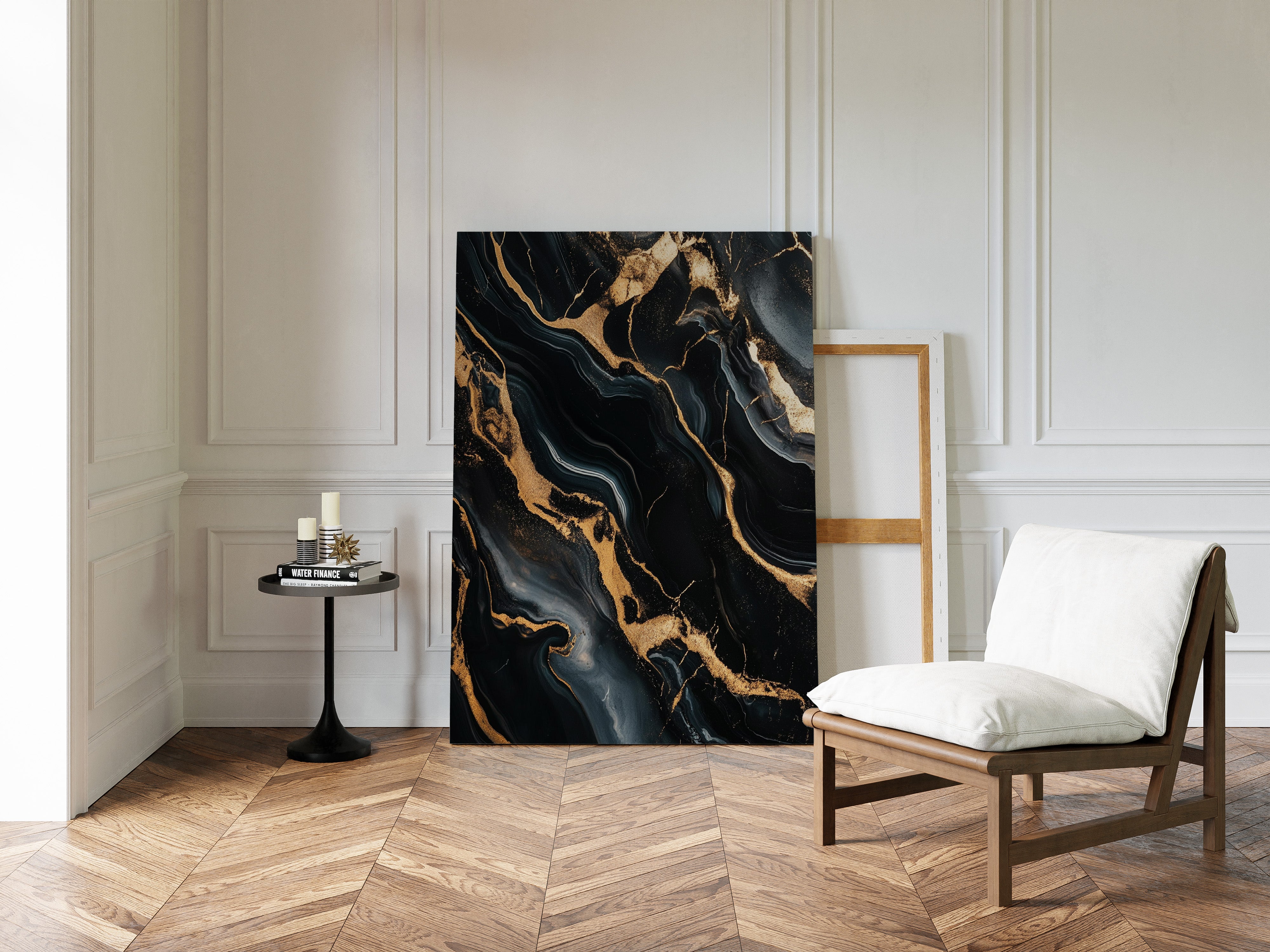 Black Marble Blaze with Liquid Gold