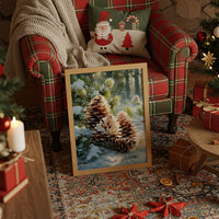 Snow Dusted Pinecones Tell December Tales