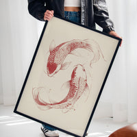 Yin-Yang Koi Fish – Minimalist Japanese Ink Wall Art