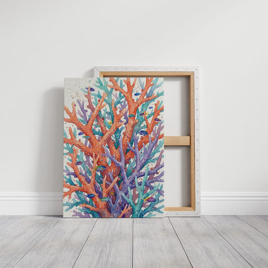 Branching Reef: Watercolor Staghorn Coral Study