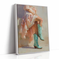 Turquoise Boots Meet Blush Lace