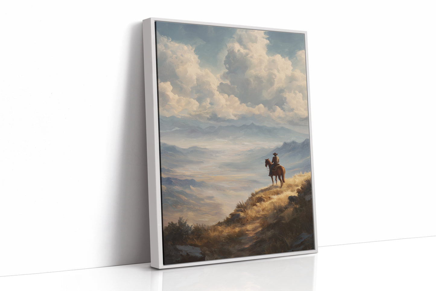 Lone Rider Surveys Valley Dawn