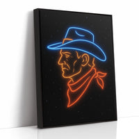 Neon Cowboy in the Starry Night