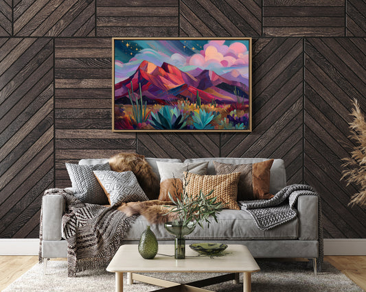 Twilight Blooms Among Desert Peaks