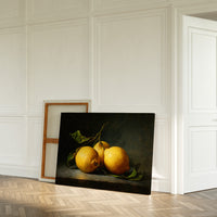 Sunlit Lemons On Ancient Wood