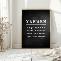 Yahweh Chalkboard Declaration