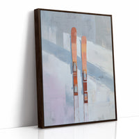 Alpine Duet: Copper Skis at Rest