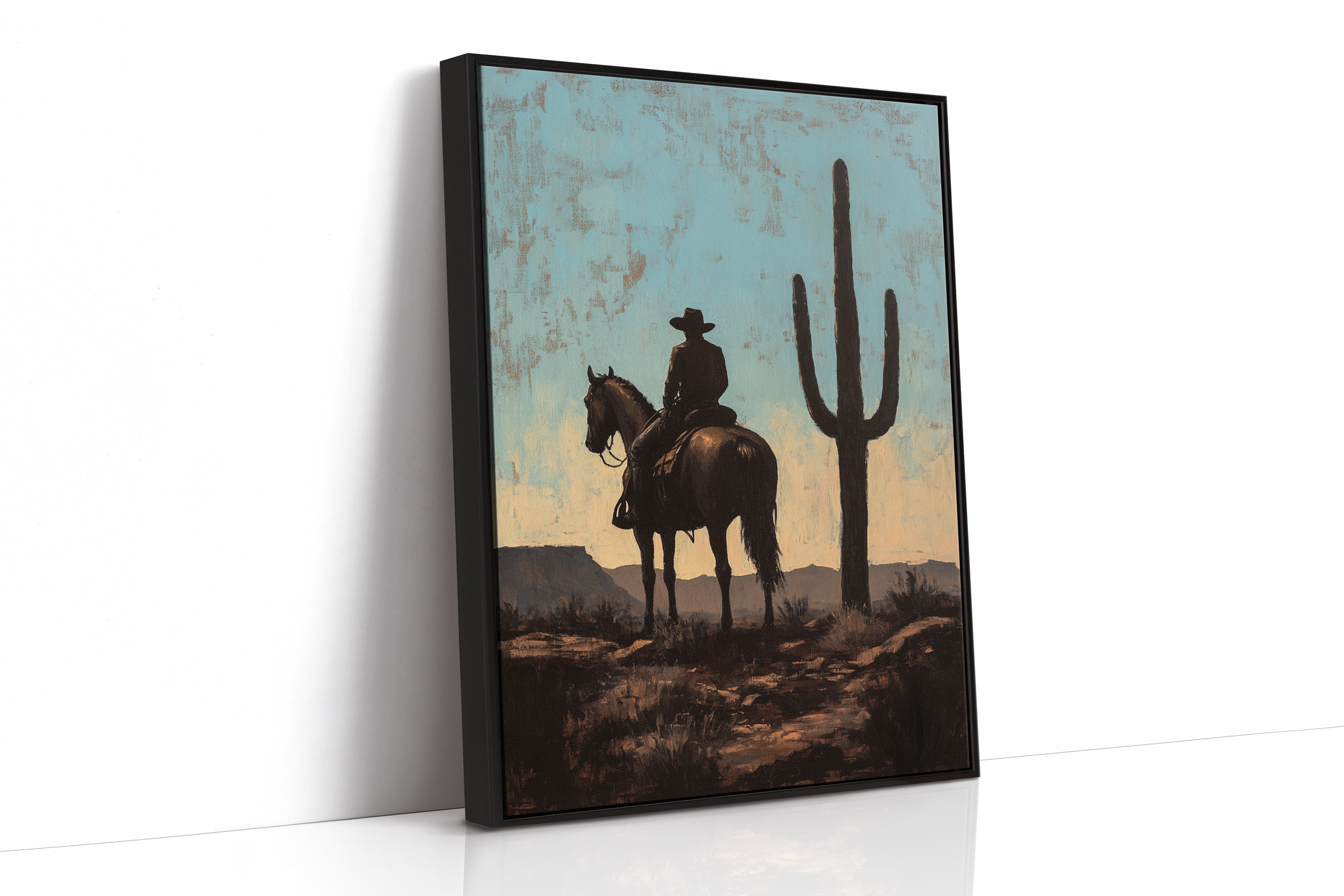 Rider and Saguaro at Dusk