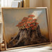 Red Mushrooms Crown Ancient Stump