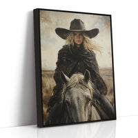 Rider in Black on White Horse