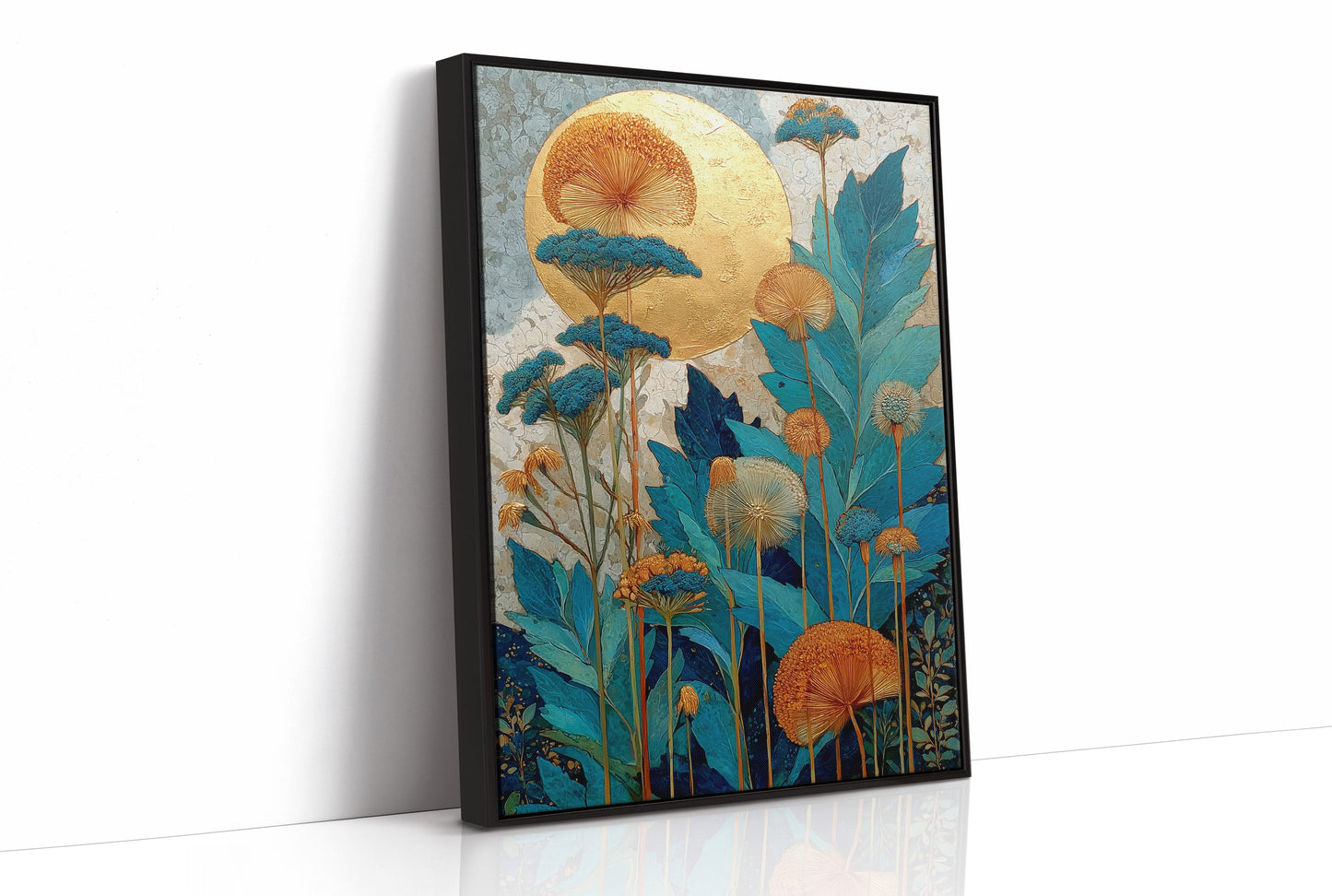Gold Blooms Against a Gilded Moon