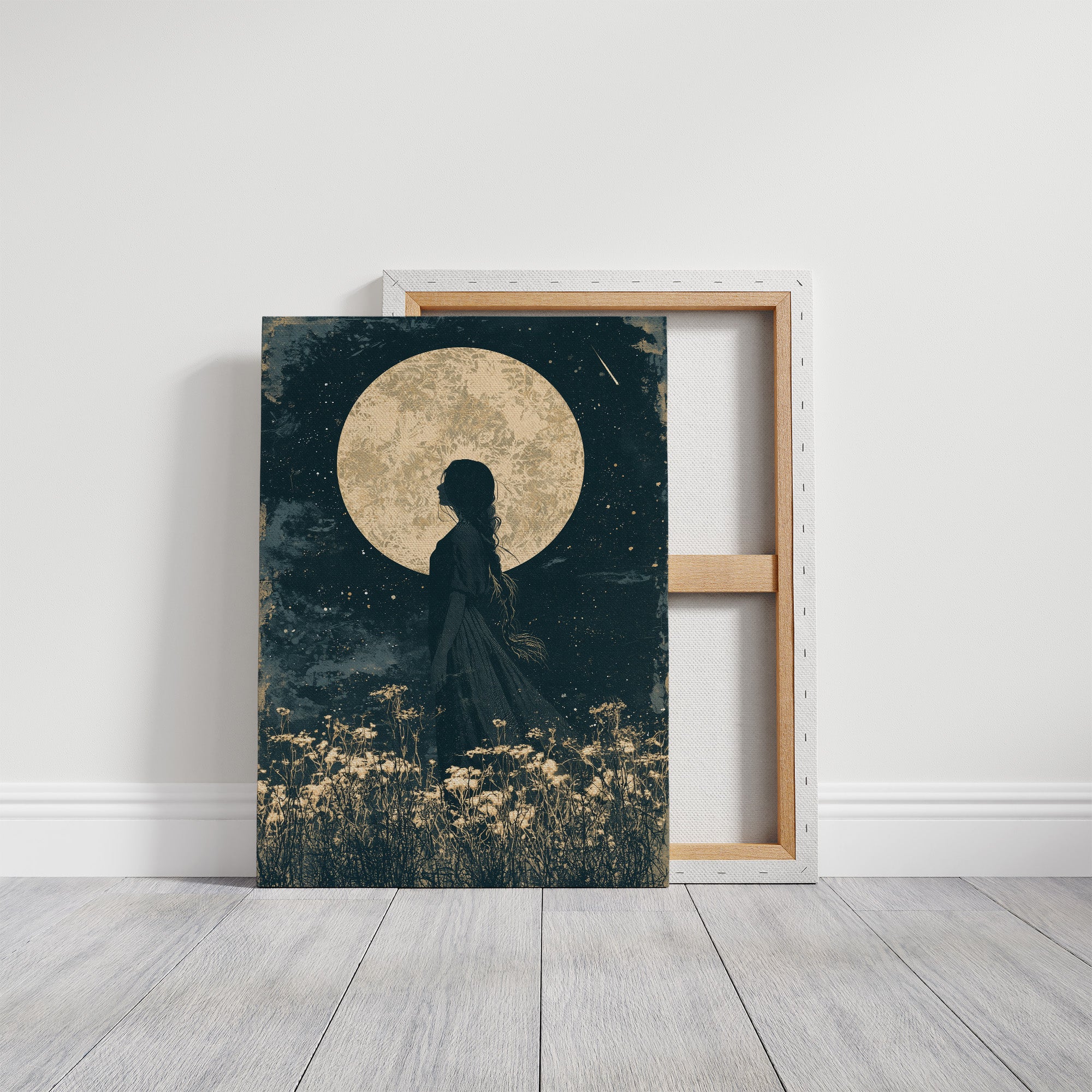 Braided Silhouette Beneath The Moon
