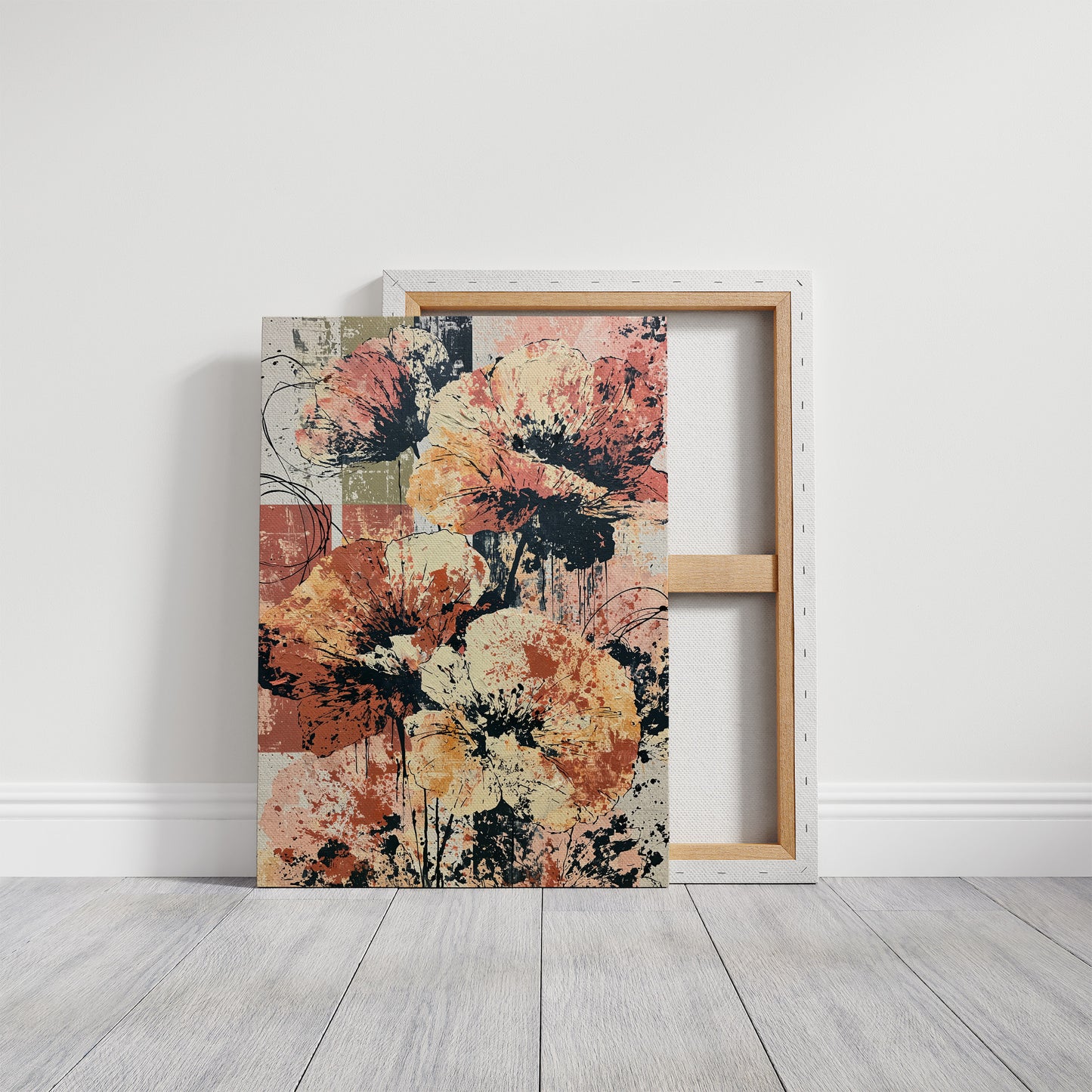 Amber Blooms in Ink & Drip