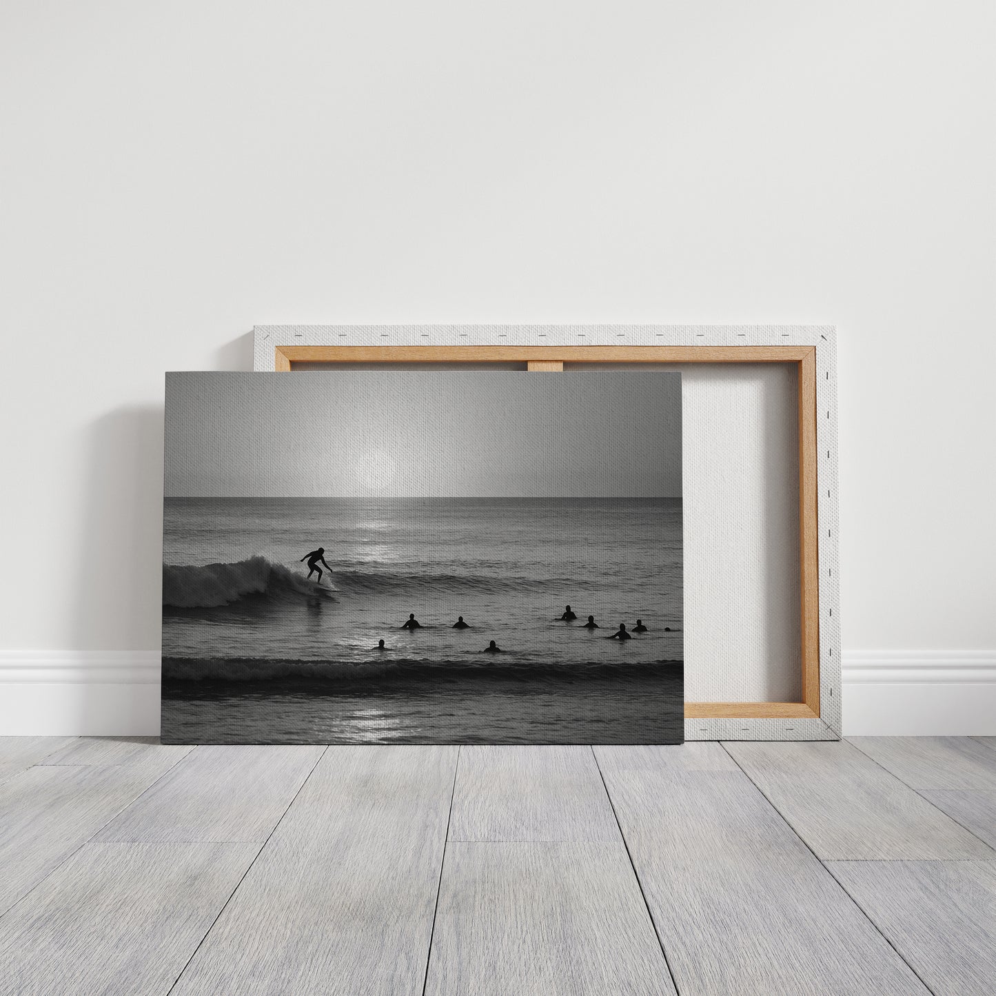 Sunset Lineup in Black and White