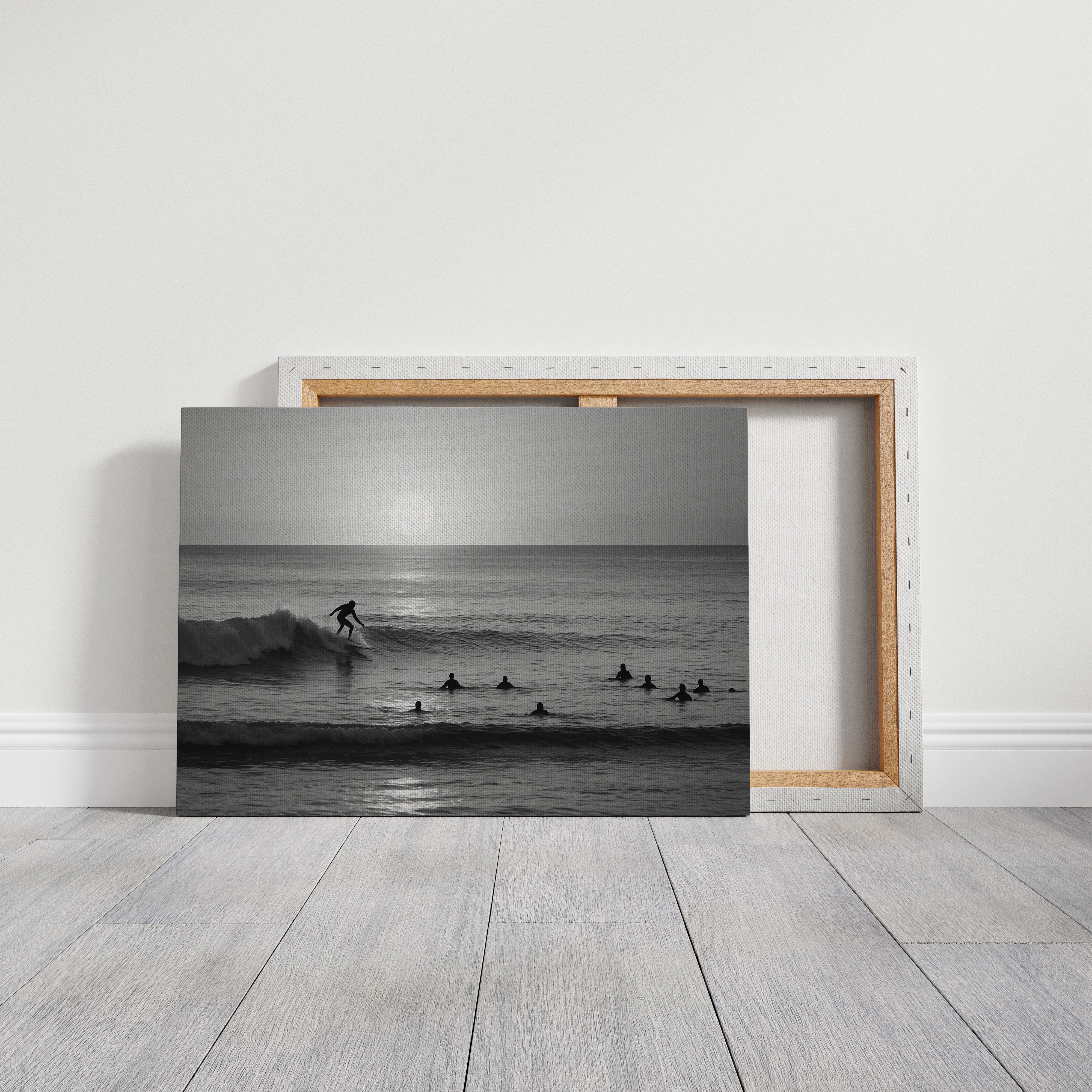 Sunset Lineup in Black and White