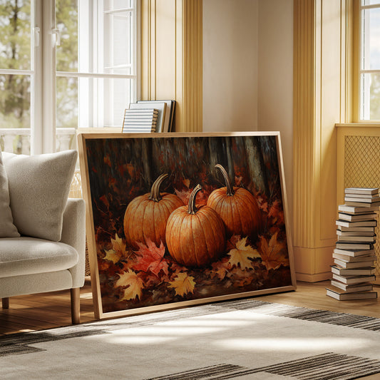 Autumn's Orange Glow Among Leaves