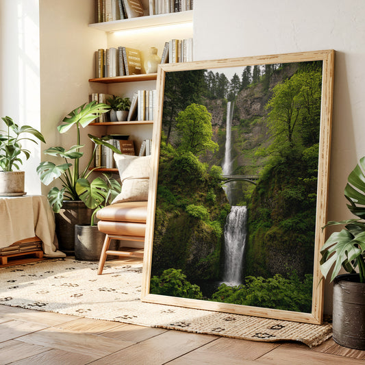 Majestic Waterfall Amidst Lush Greenery