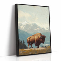 Bison Beneath the Mountain Sky