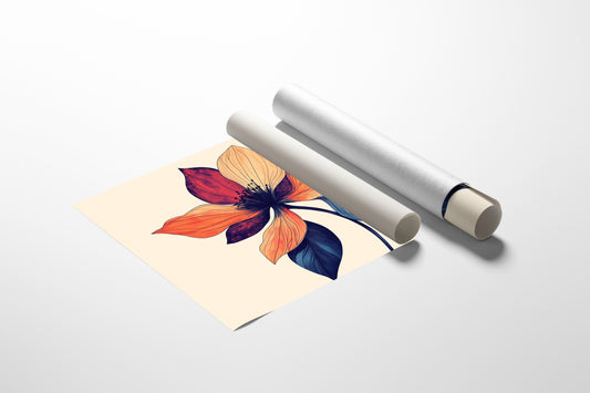 Coral Petals Meet Midnight Blue