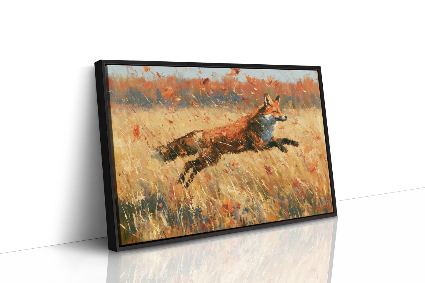 Fox, Leaping Through Gold