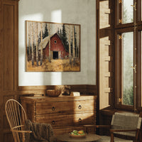 Birch Trees Guard Autumn's Barn