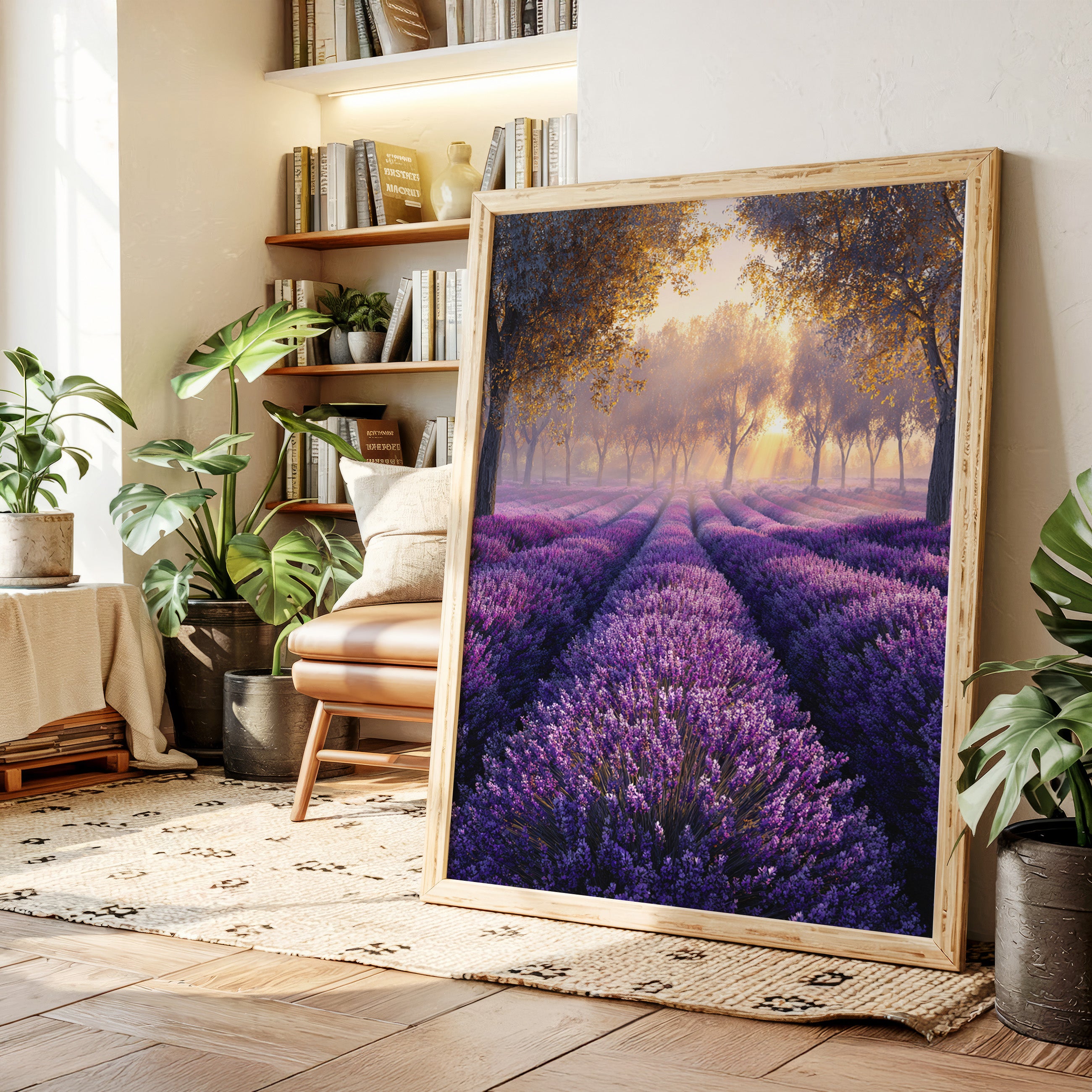 Lavender Fields in Golden Light