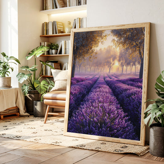 Lavender Fields in Golden Light
