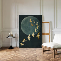 Golden Flight Beneath a Silent Moon