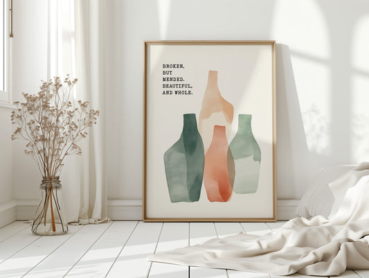 Broken Yet Beautiful Watercolor Vessels