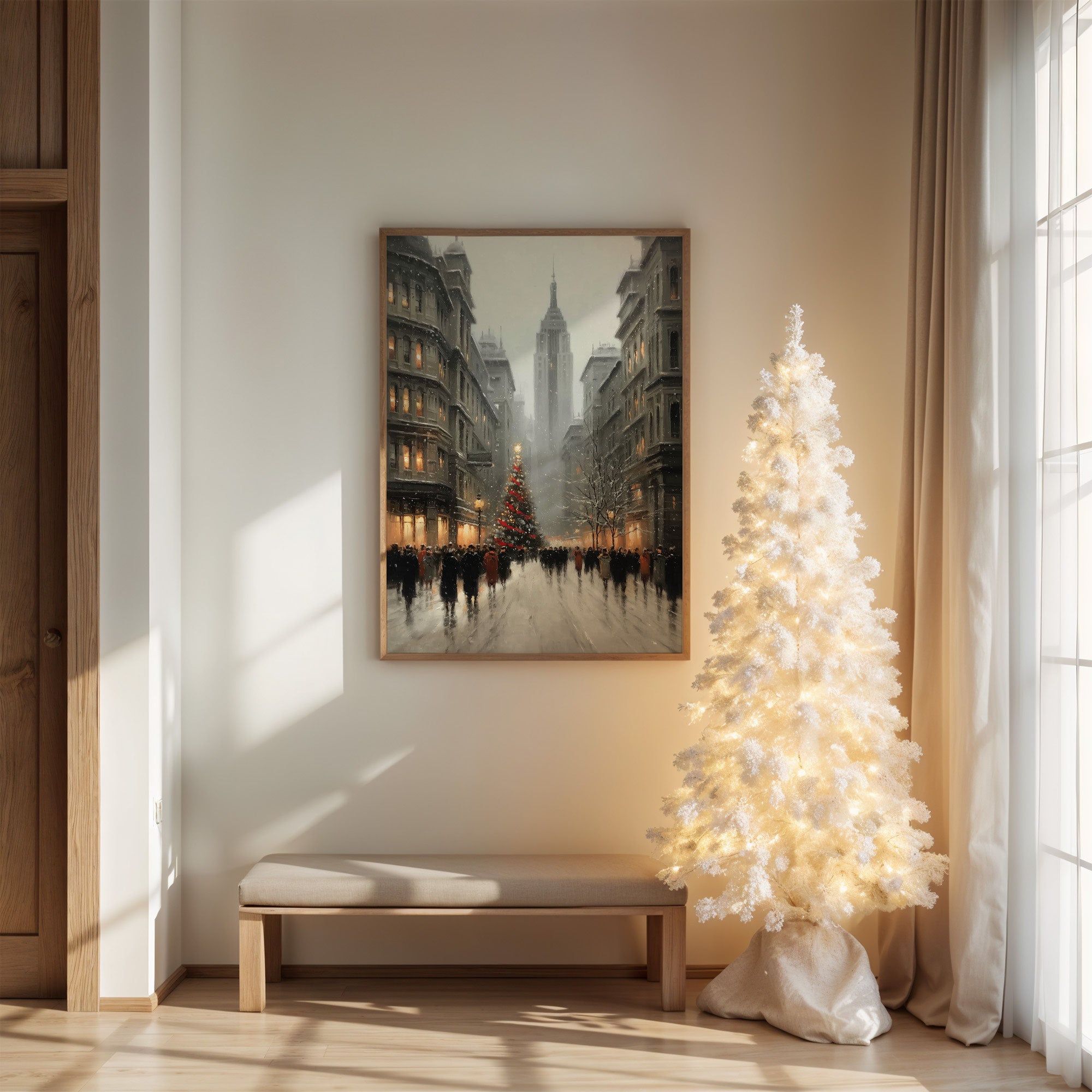 Manhattan Christmas Through Winter Fog