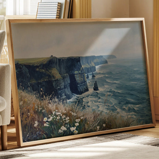 Wild Daisies Dance Above Atlantic Cliffs