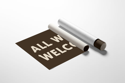 All Ways Welcome Bold Dark Background Print