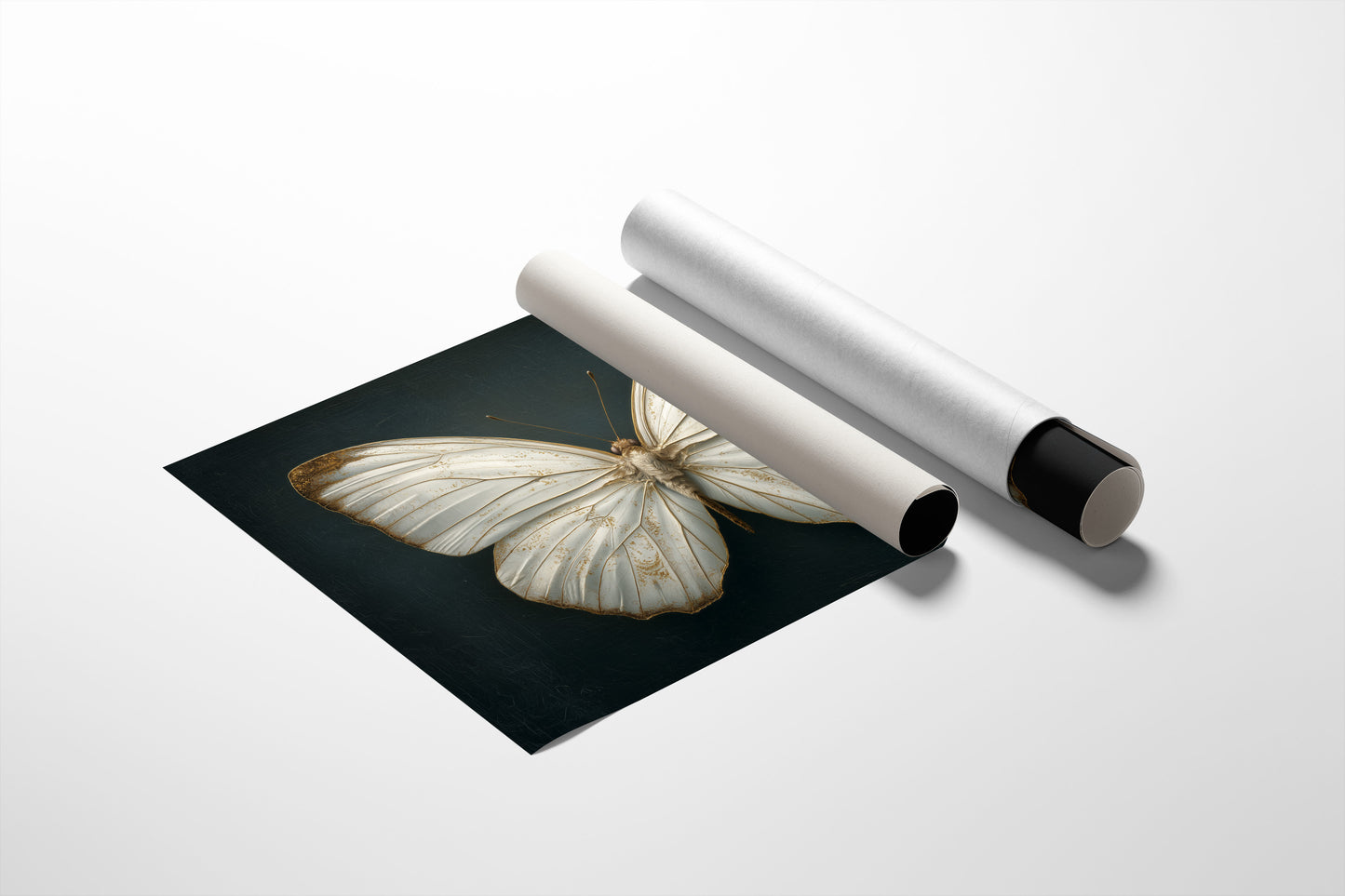 Ivory Wings Against Midnight Blue