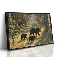 Black Bear Family, Dappled Trail