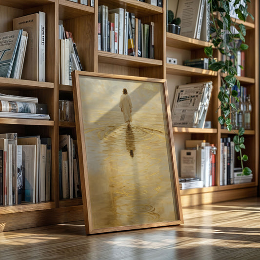 Golden Light Jesus Walking on Water