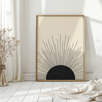 Minimal Black Sunburst Rising