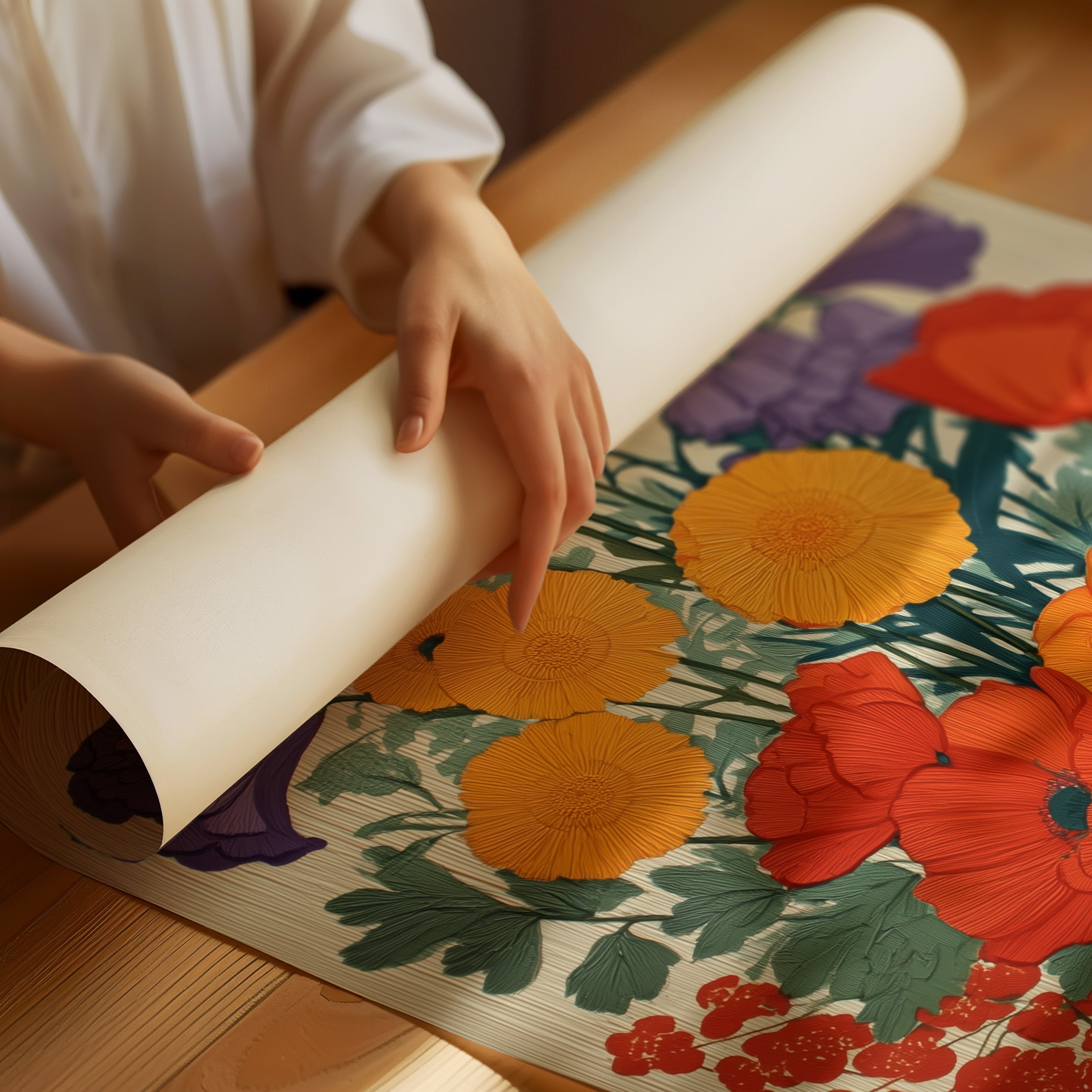 Summer Blooms Dance In Clay Vase