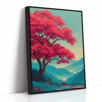 Red Tree, Blue Mountains, Still Morning
