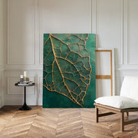 Golden Vein Leaf on Emerald